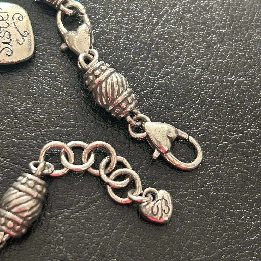 Brighton barrel slide bracelet with 3 charms. One Sister, and 2 amethyst slides. - Picture 5 of 8